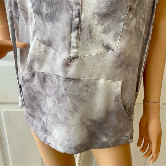 NWT OLIVIA GRAYE SZ S/M OVERSIZE GREY/WHT TIE DYE - Picture 3 of 8